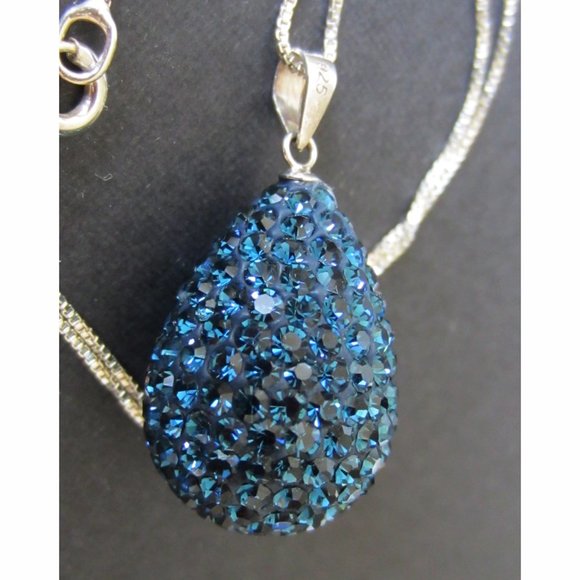 Swarovski Crystals Teardrop Pendant on a Sterling Silver Chain - Picture 3 of 13